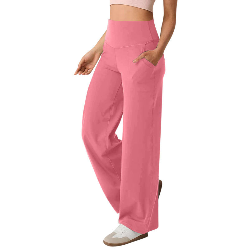 Damen weite High-Waist Freizeithose mit praktischen Taschen Drune