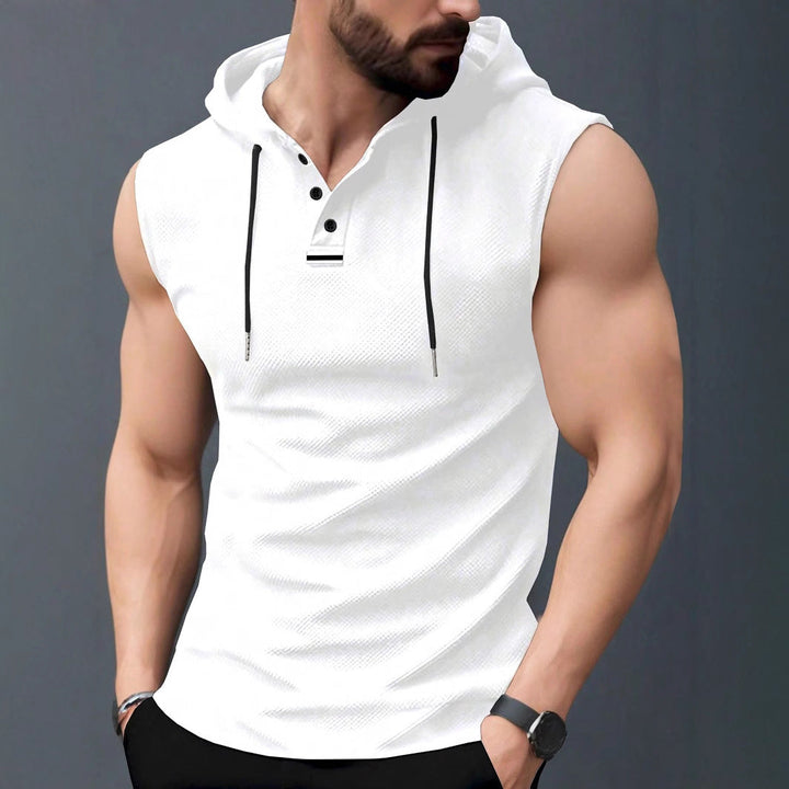Herren ärmelloses Hoodie-Shirt mit strukturierter Oberfläche Drune