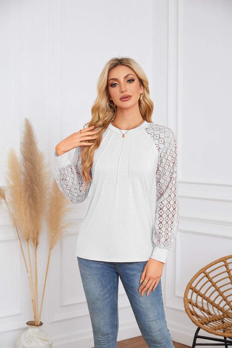 Damen Elegantes und atmungsaktives Oberteil mit Spitze Drune