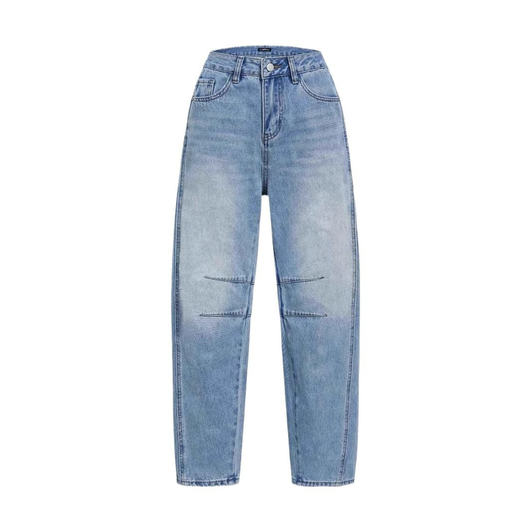 Damen Hoch Taillierte Baggy Jeans Drune