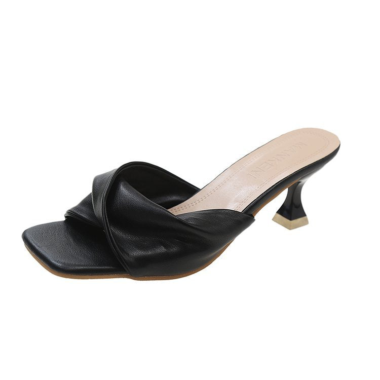 Damen Elegante Mules mit dekorativem Knoten Drune