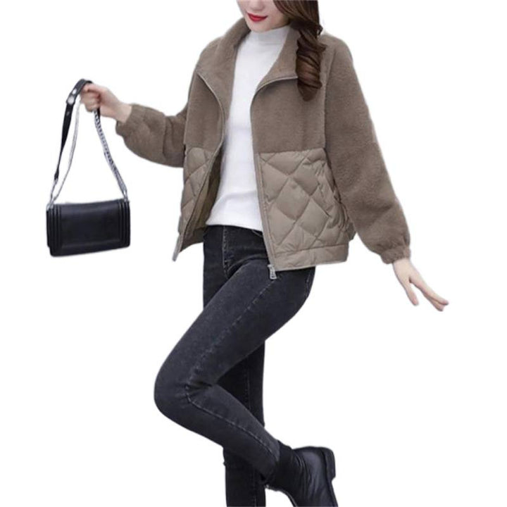 Damen vielseitige Fleecejacke mit Steppdetail und eleganten Bündchen Drune