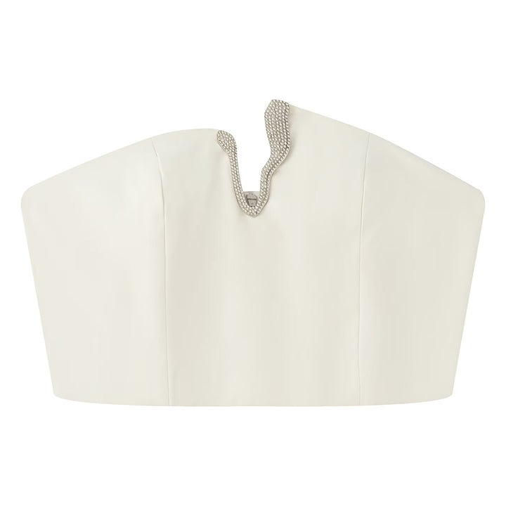 Damen Crop-Top und Mini-Rock Set mit dekorativem Detail Drune