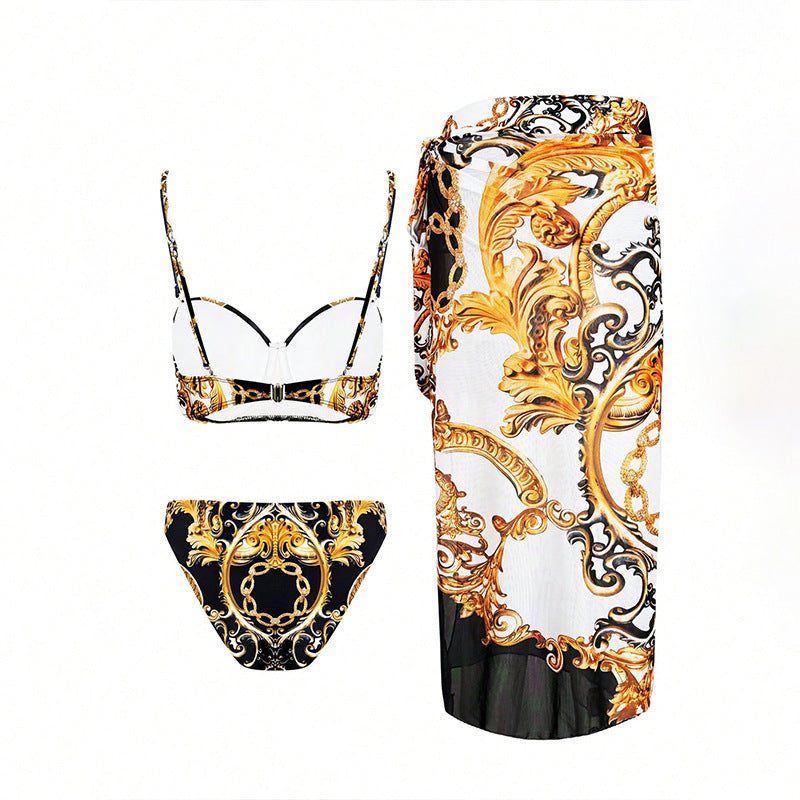 Damen Bikini-Set mit elegantem Rüschenrock und modischem Oberteil Drune