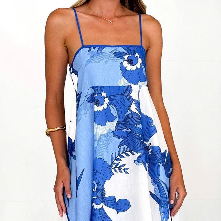 Damen Maxikleid mit verspieltem Blumendesign und ausgeschnittenen Details Drune