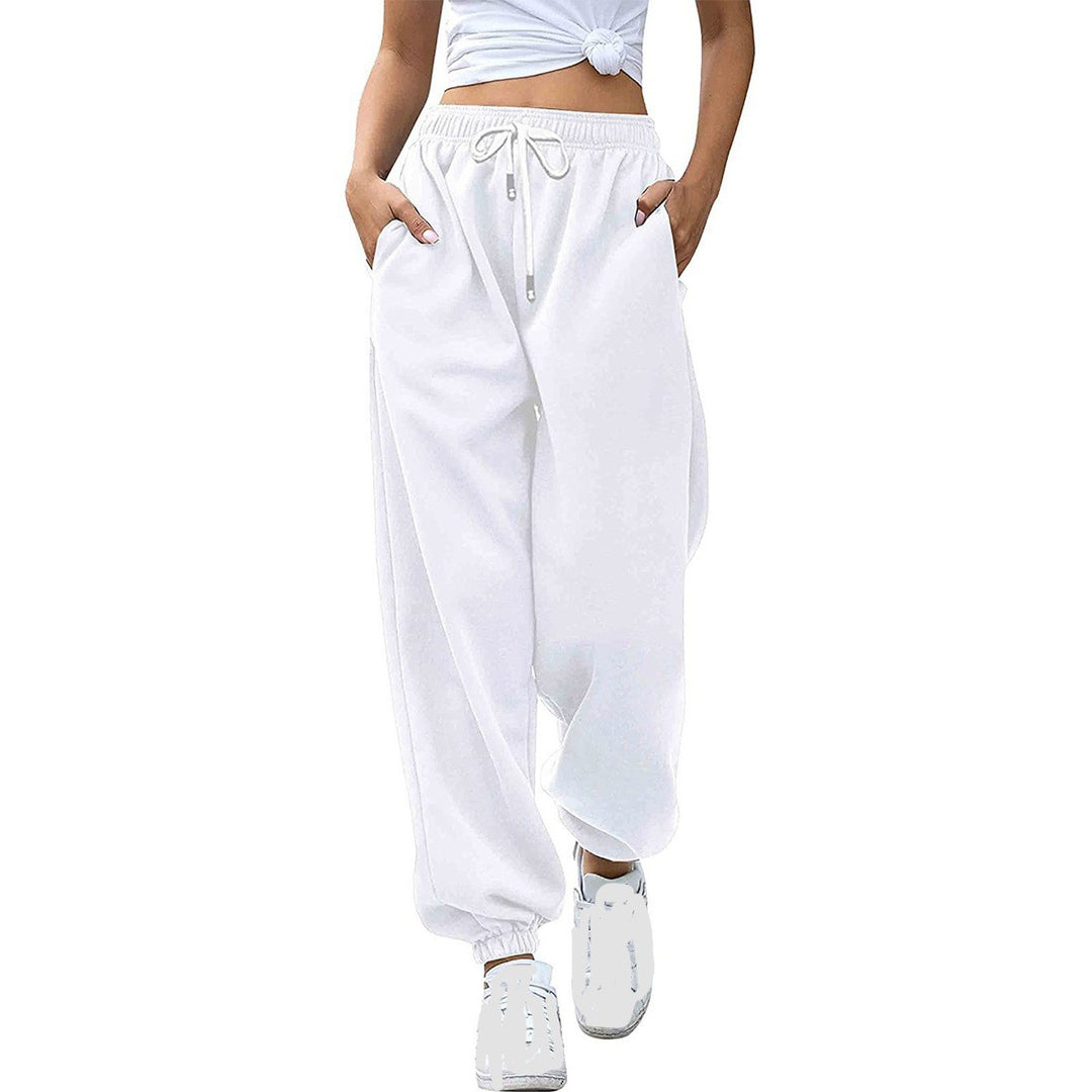 Damen nan lässige Jogginghose mit hohem Bund elastischen Knöchelabschlüssen und weichem Fleecefutter Drune