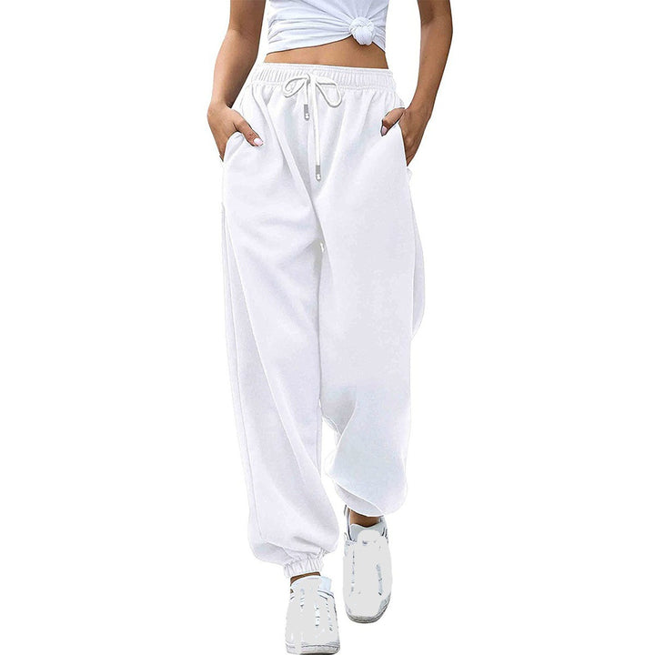 Damen nan lässige Jogginghose mit hohem Bund elastischen Knöchelabschlüssen und weichem Fleecefutter Drune