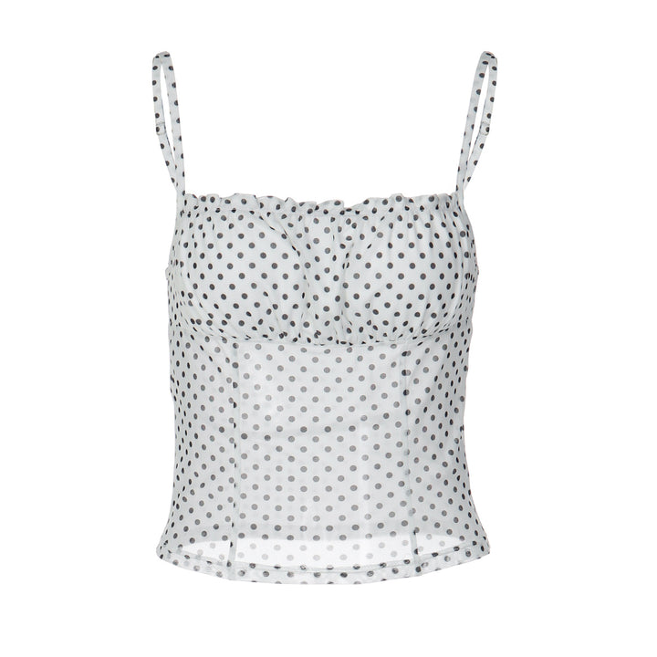 Damen Polka Dot Crop Top mit verstellbaren Trägern Drune