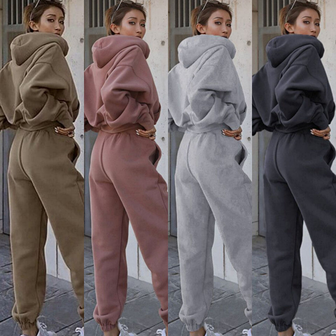 Damen Modischer Hoodie-Jumpsuit mit lässigem Schnitt und praktischen Taschen Drune