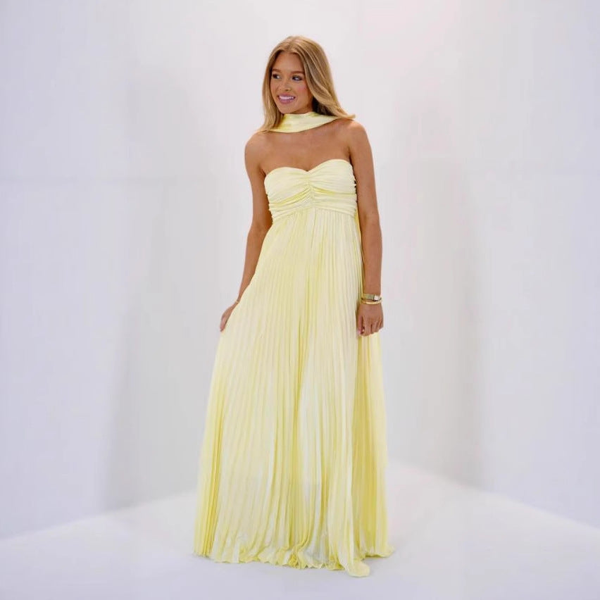 Damen elegante Maxi-Röcke mit Faltenwurf Drune