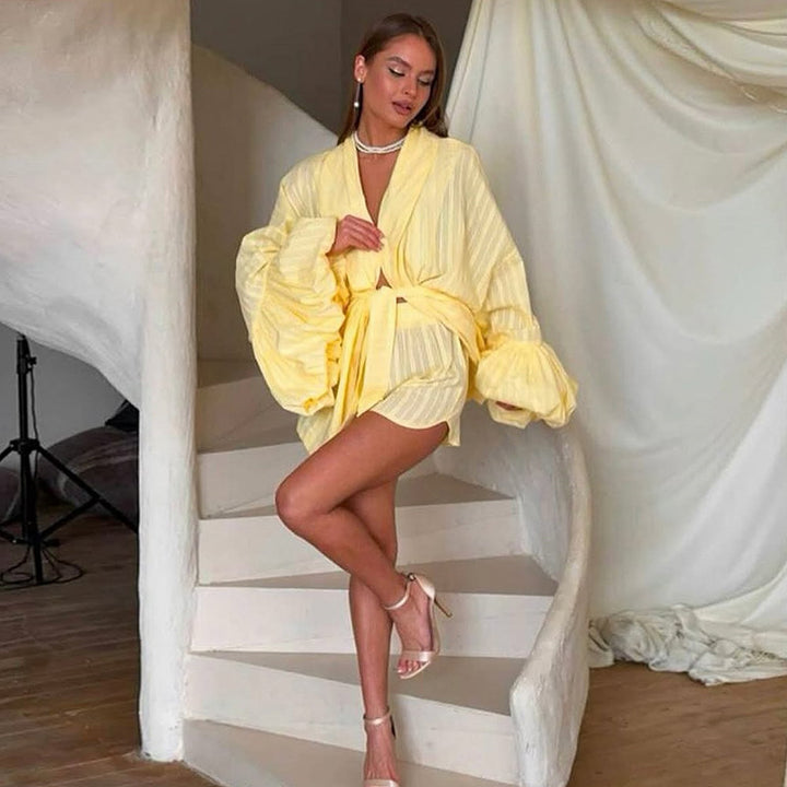 Damen eleganter Kimono mit voluminösen Ärmeln Drune