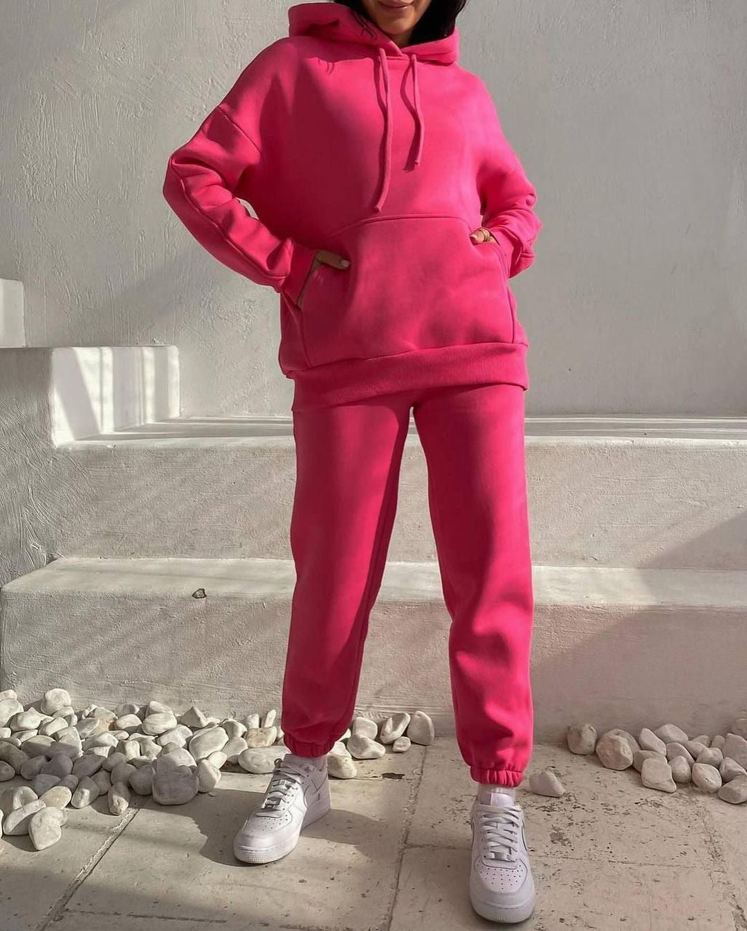 Damen bequemer Kapuzenpullover aus weichem Baumwollmix Drune