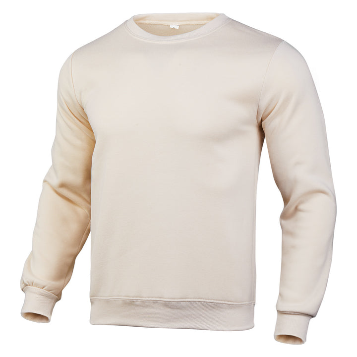 Herren nan klassisches Rundhals-Sweatshirt mit weichem Fleece-Innenfutter, geripptem Saum und verstärkten Nähten Drune