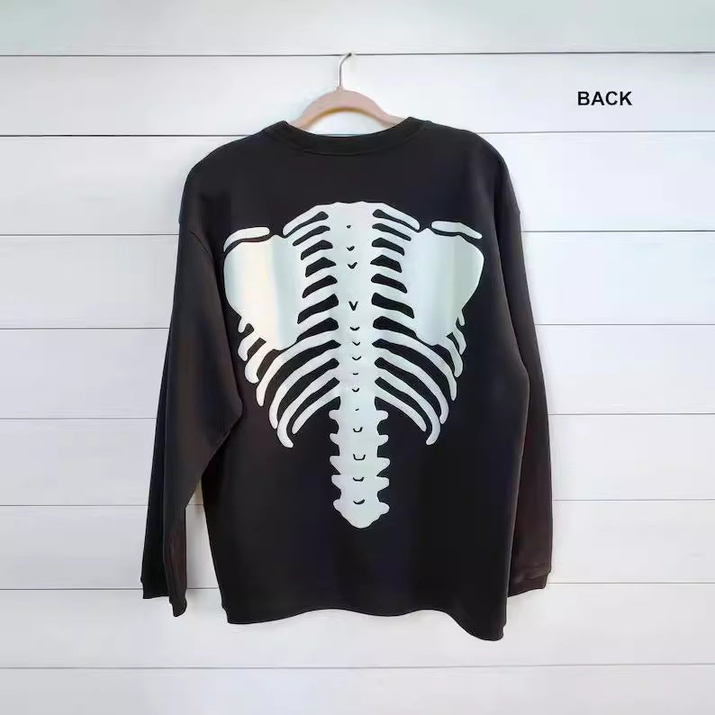 Damen Sweatshirt mit ausgefallenem Skelett-Design Drune