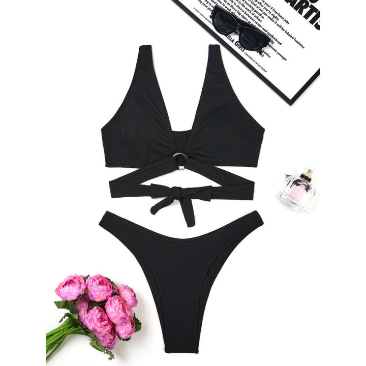 Damen Bikini-Set mit innovativem Schnitt und anpassbarem Knotendetail Drune