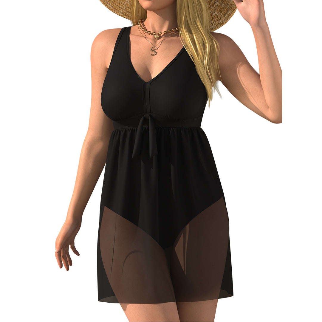 Damen Schwimmdress mit transparenter Overshirt Drune