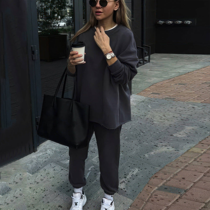 Damen lässiges Set mit oversized Pullover und bequemen Jogginghosen Drune