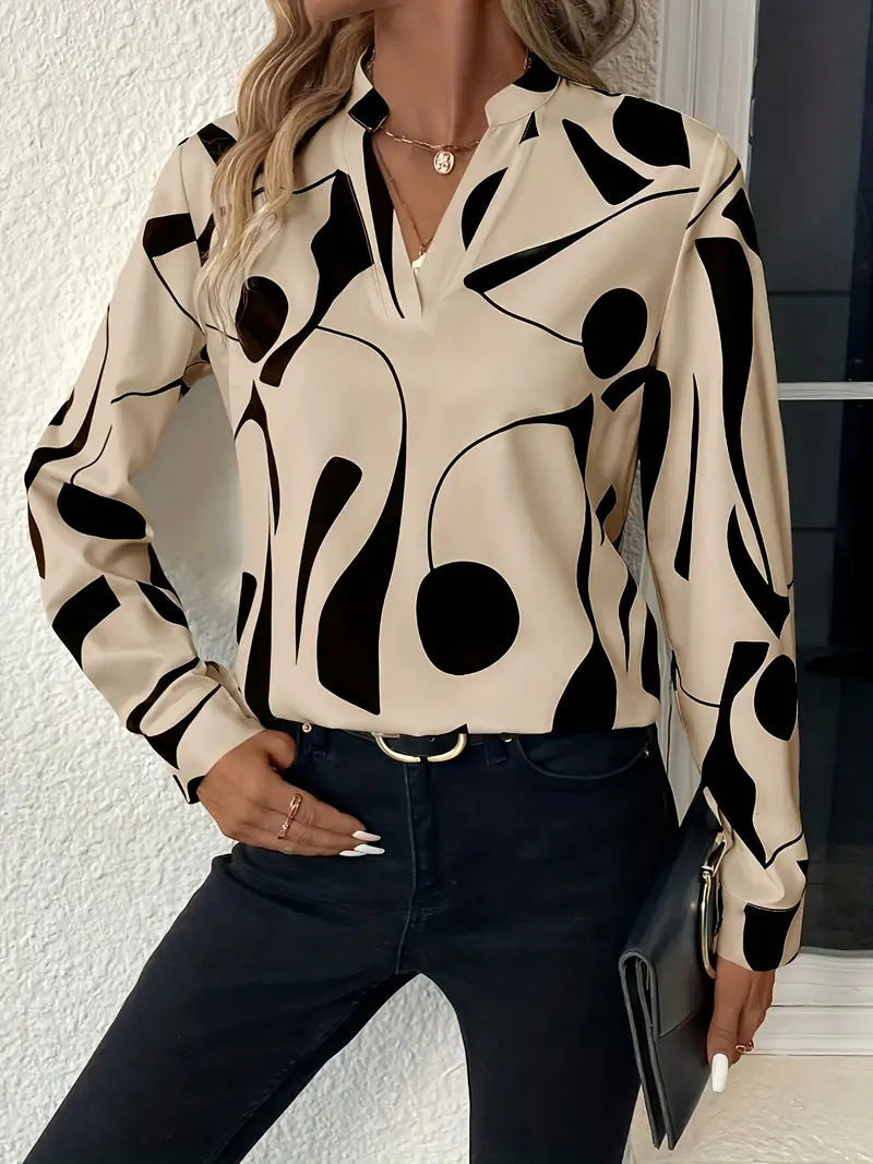 Damen Elegante Bluse mit modernem Muster Drune
