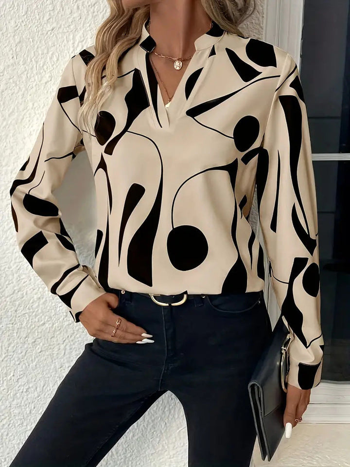 Damen Elegante Bluse mit modernem Muster Drune