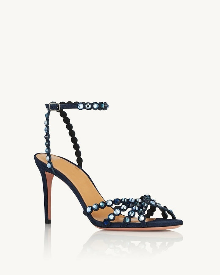 Damen atemberaubende High-Heel Knöchelriemen Sandalen mit dekorativen Perlenakzenten Drune