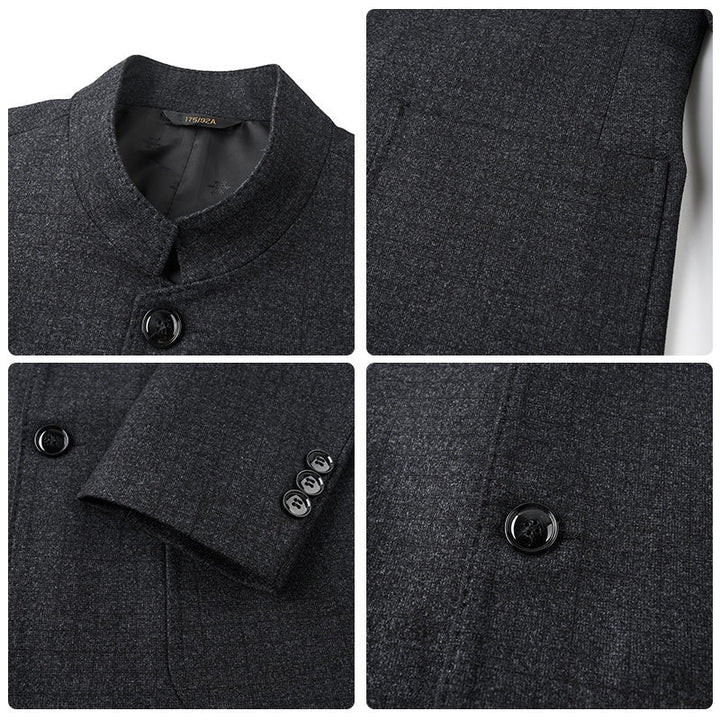 Herren modische Blazerjacke aus hochwertigem Stoff und elegantem Schnitt Drune