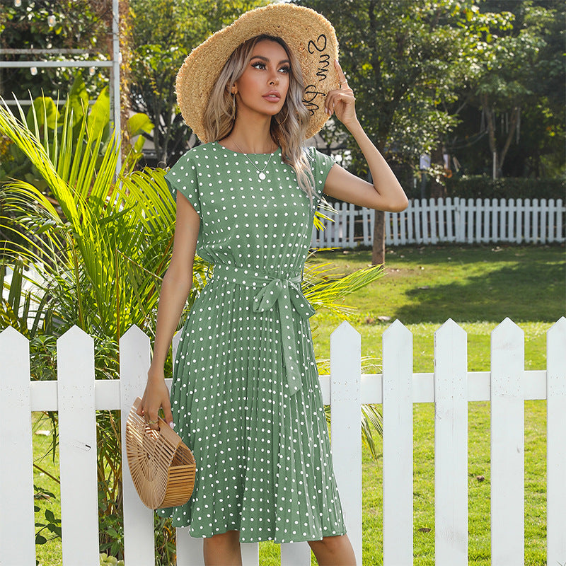 Damen Sommerkleid mit Rüschendetails und taillierbarem Gürtel Drune