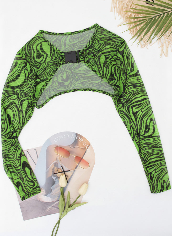 Damen Einteiler Badeanzug mit modischem Cut-Out und langen Ärmeln Drune