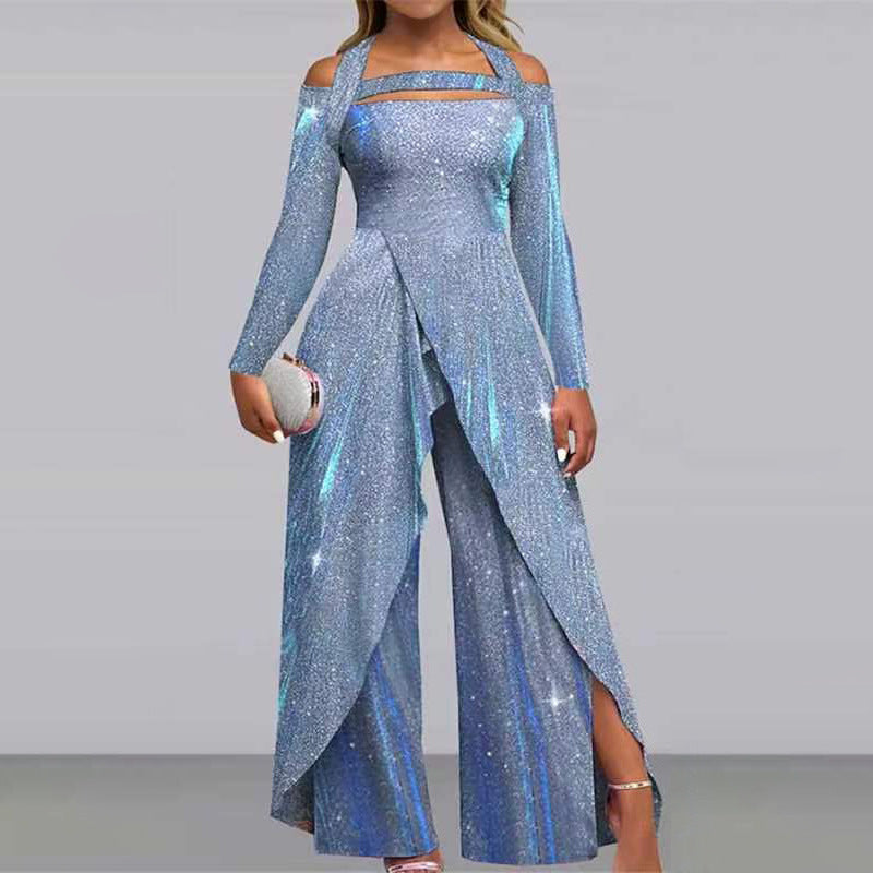 Damen Glamouröser Jumpsuit mit schimmerndem Paillettenbesatz und eleganten Cut-Outs Drune