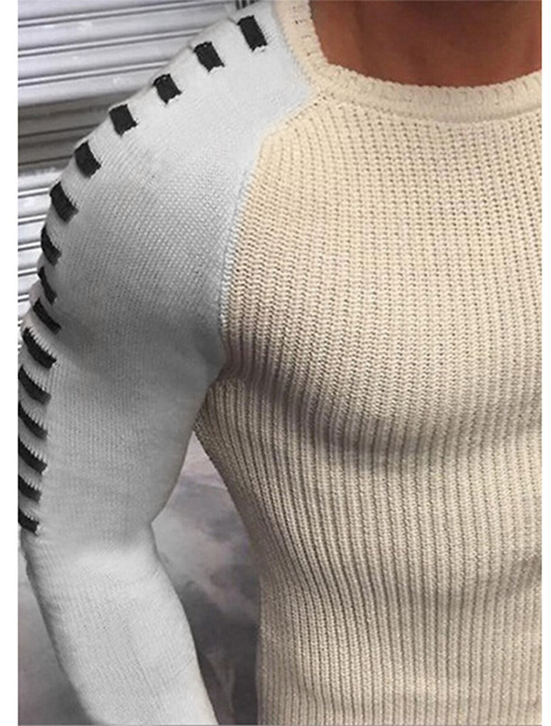 Herren stylischer Feinstrickpullover mit modischen Kontraststreifen Drune