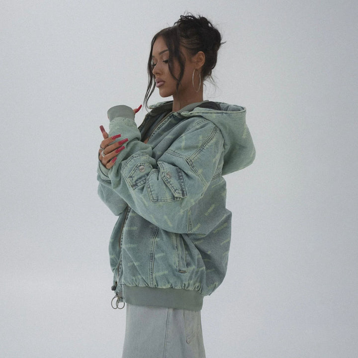 Damen Oversized Denimjacke mit einzigartigem Design Drune