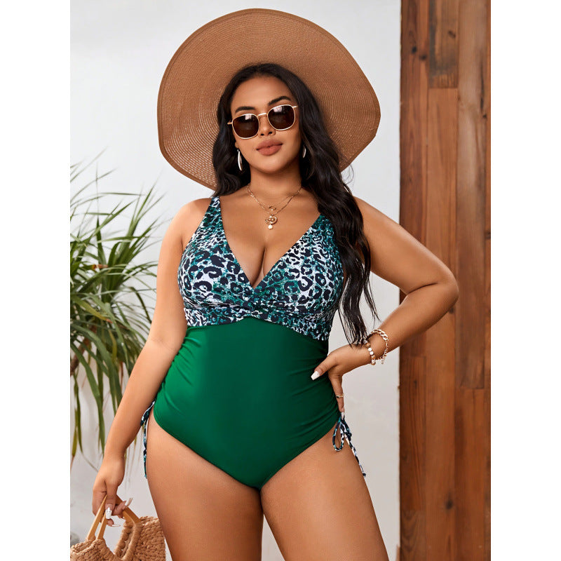 Damen Einteiler Badeanzug mit animalischem Print und figurformendem Design Drune