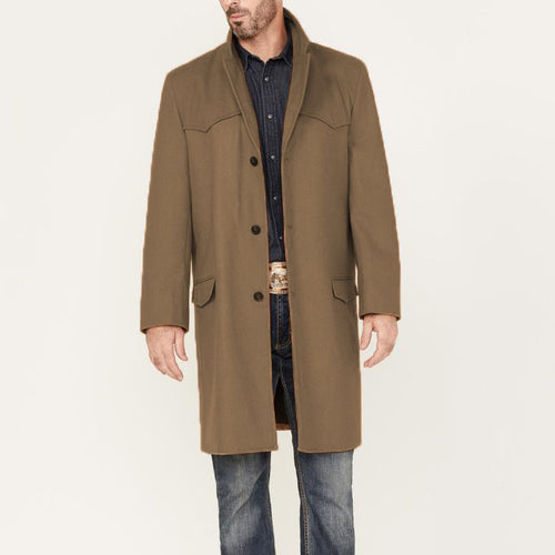 Herren eleganter Longcoat mit strukturiertem Kragen Drune