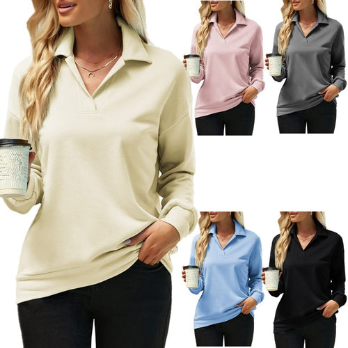 Damen Sweatshirt mit modernem Polokragen und komfortabler Passform Drune