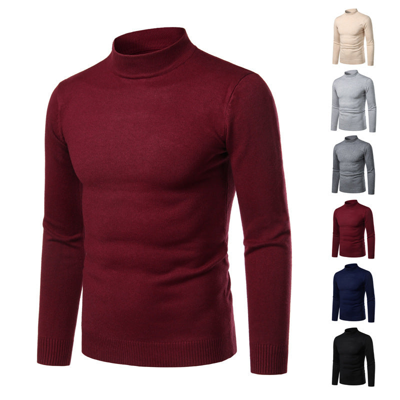 Herren warme Rollkragenpullover aus feinem Strickmaterial Drune