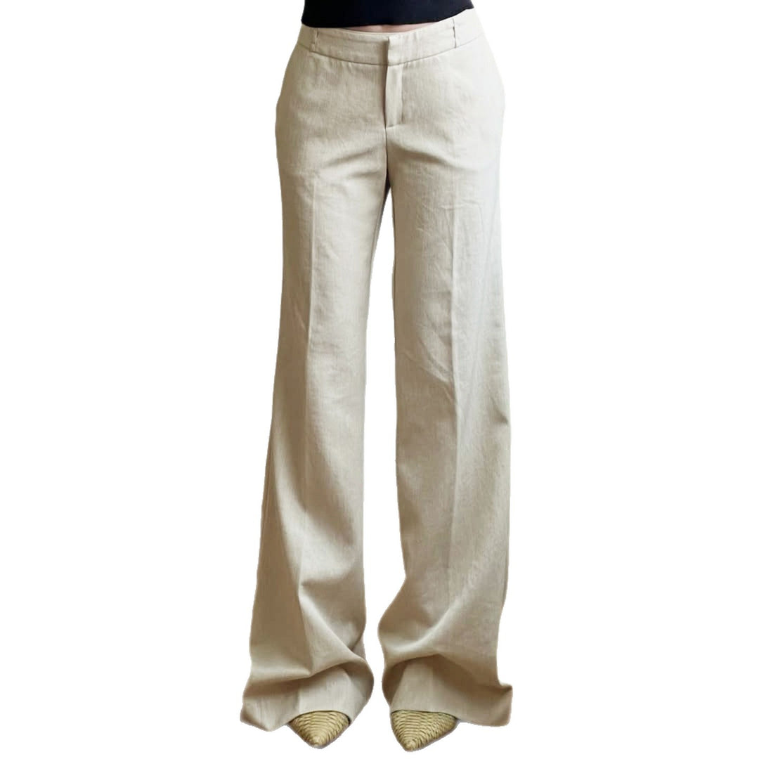 Damen weite Business-Hose mit hohem Bund und eleganten Taschen Drune