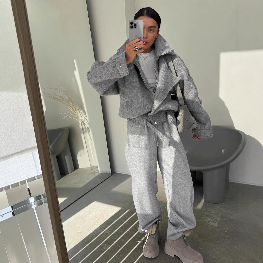 Damen Modische und warme Wickeljacke Drune