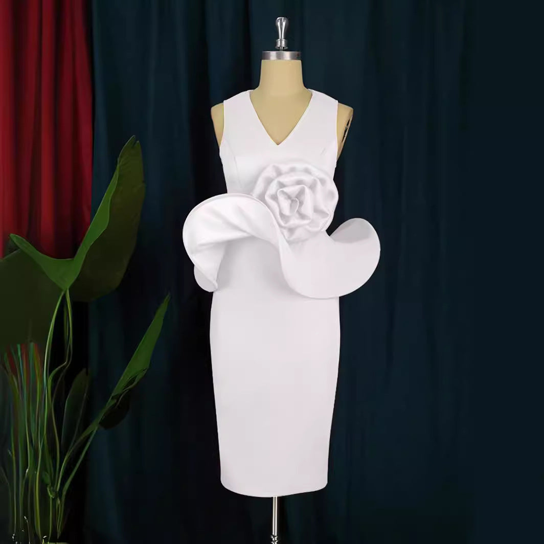 Damen Etuikleid mit einzigartiger Blumenapplikation Drune