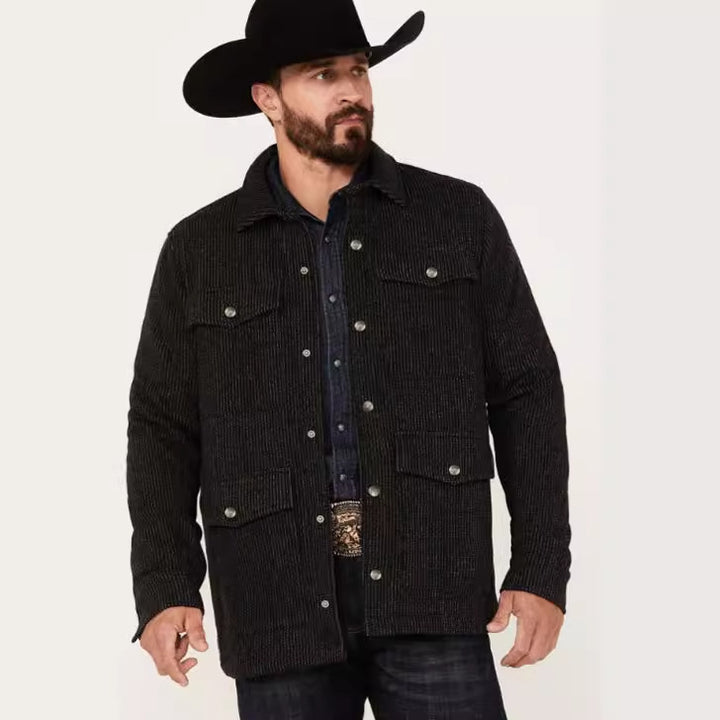 Herren rustikale Freizeitjacke mit strukturiertem Stoff Drune