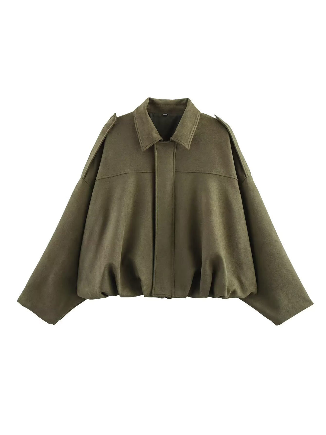 Damen Oversized Jacke mit lässiger Schnittführung und abnehmbaren Kragen Drune