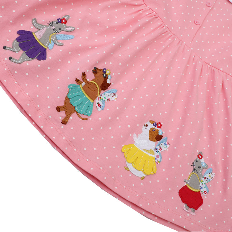 Mädchen Kleid mit süßem Tiermotiv Drune
