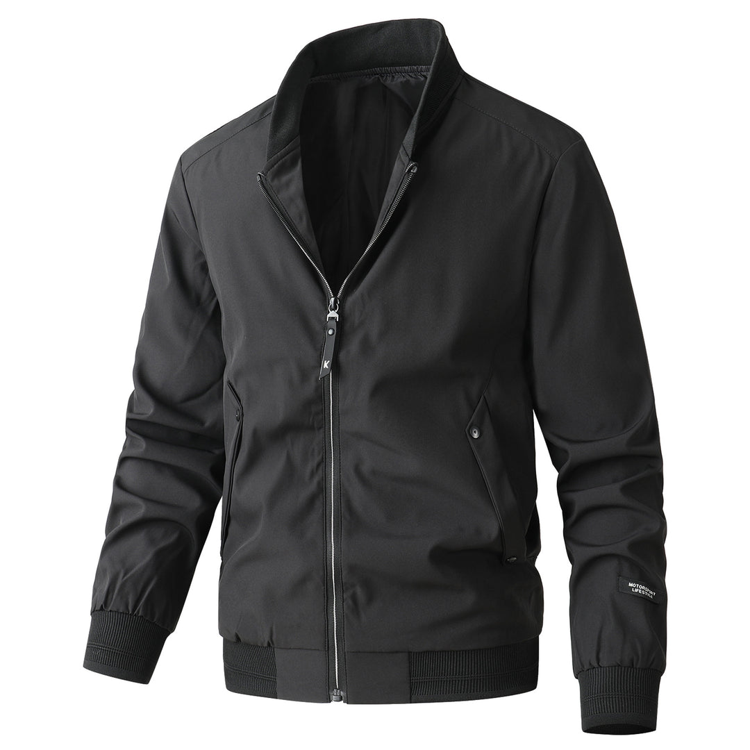 Herren stylische Freizeitjacke mit modischem Stehkragen Drune