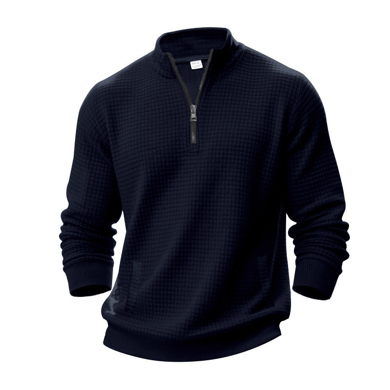 Herren Stepppullover mit halbem Reißverschluss und modernem Strukturdesign Drune