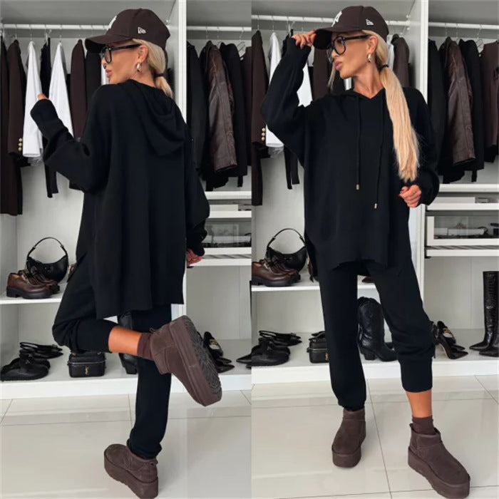 Damen lässiges Sport-Set mit oversized Hoodie und lässigen Jogginghosen Drune