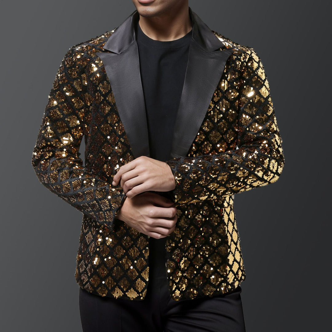 Herren eleganter Pailletten-Blazer mit luxuriösem Design Drune