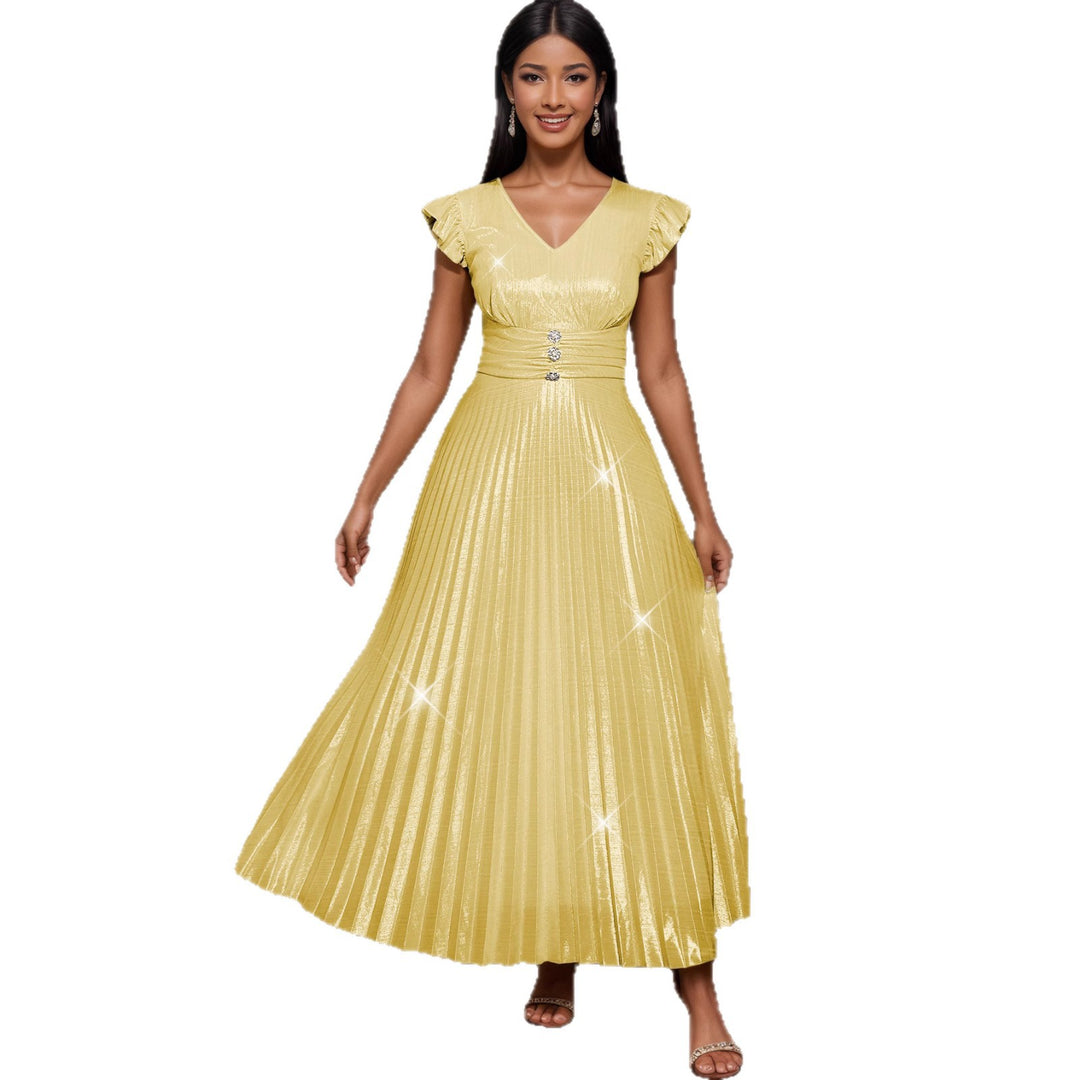 Damen Fließendes Maxikleid mit Raffungen Drune