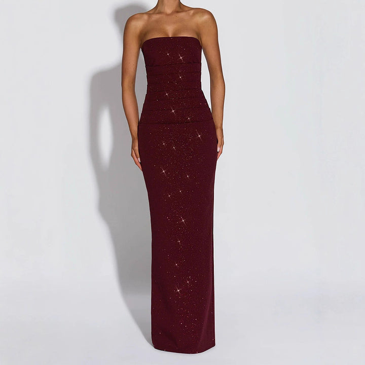 Damen Glamouröses Abendkleid mit schimmernden Details Drune