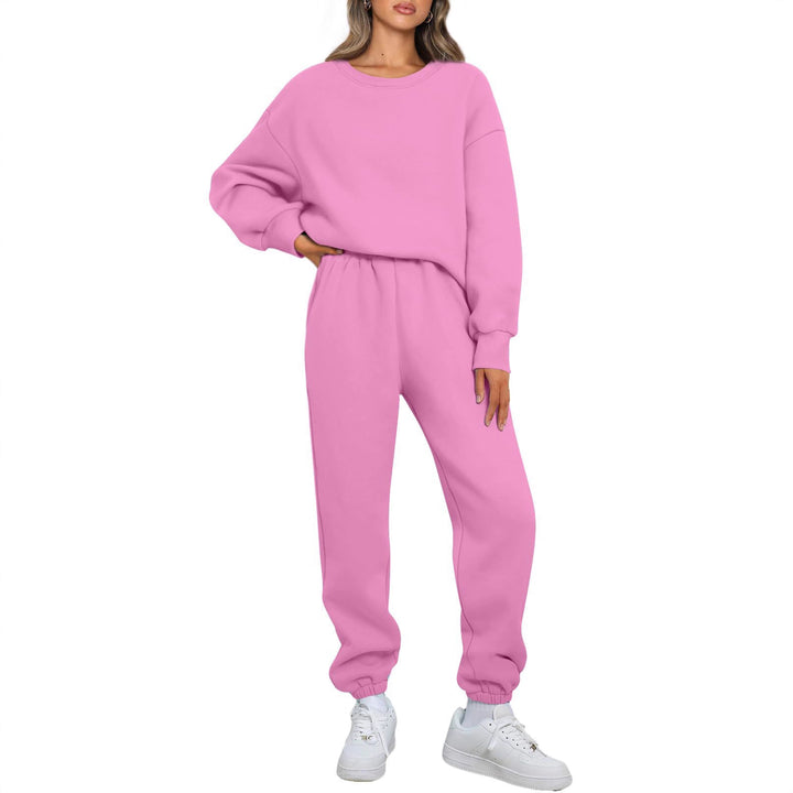 Damen nan gemütliches zweiteiliges Lounge-Set aus French-Terry mit Oversize-Sweatshirt und taillierter Jogginghose Drune