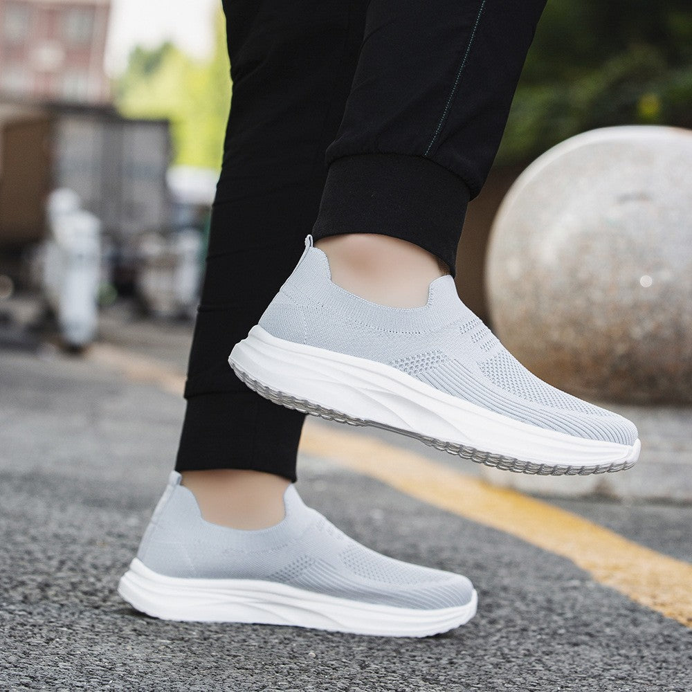 Damen nan gestrickter Sockensneaker mit stoßdämpfender Keilsohle und nahtlosem Slip-On Drune