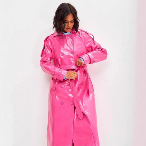 Damen modischer Trenchcoat mit Gürtel Drune