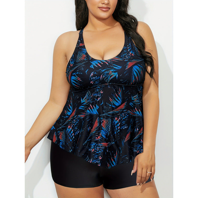 Damen Tankini mit verspieltem Rüschendesign und hohem Taillenslip Drune